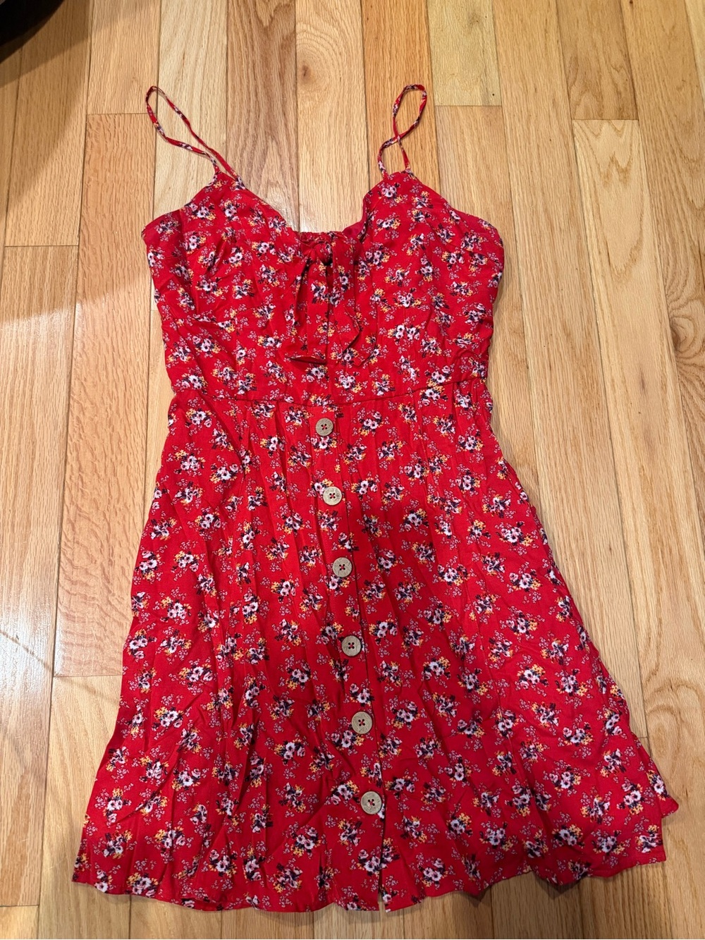 Band of Gypsies Red Floral Button-Front Sundress
